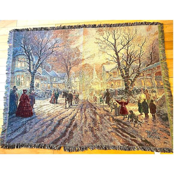 Thomas Kinkade Throw. A‎ Victorian Christmas Carol 50x60 - Picture 1 of 7